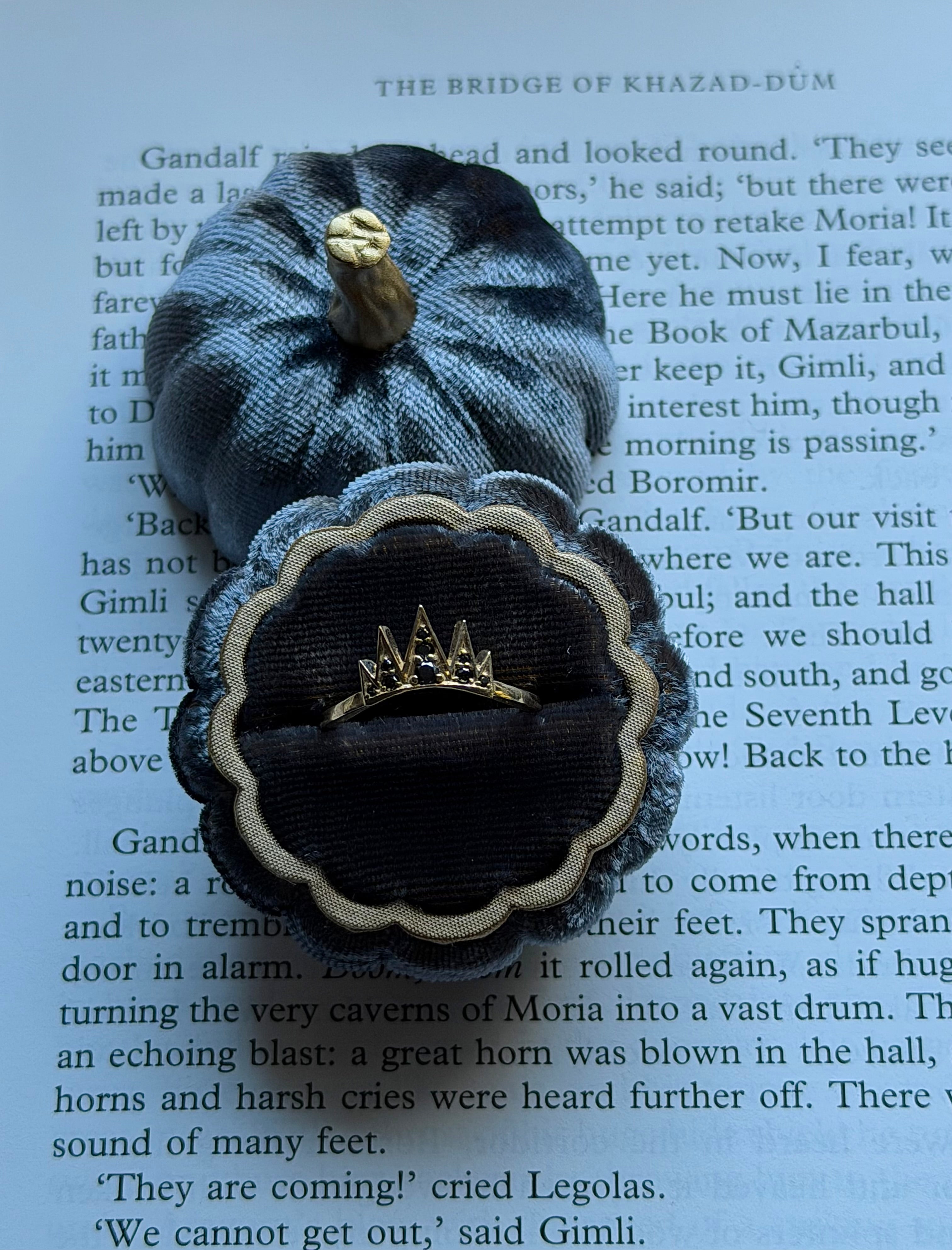 RTS 14k Spiked Black Diamond Band