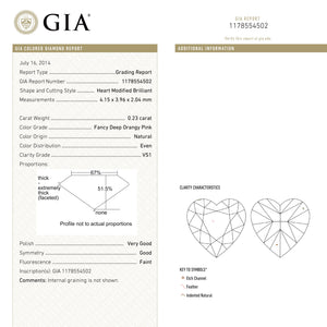 0.23ct 4.15x3.96x2.04mm GIA VS1 Fancy Pink Heart Brilliant 🇦🇺 24121-01