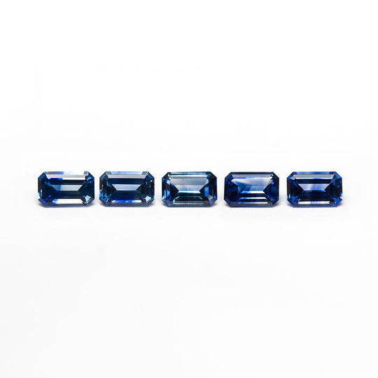 2.25cttw 5pc 5.5x3.5mm Cut Corner Rectangle Step Cut Sapphires 27722-01