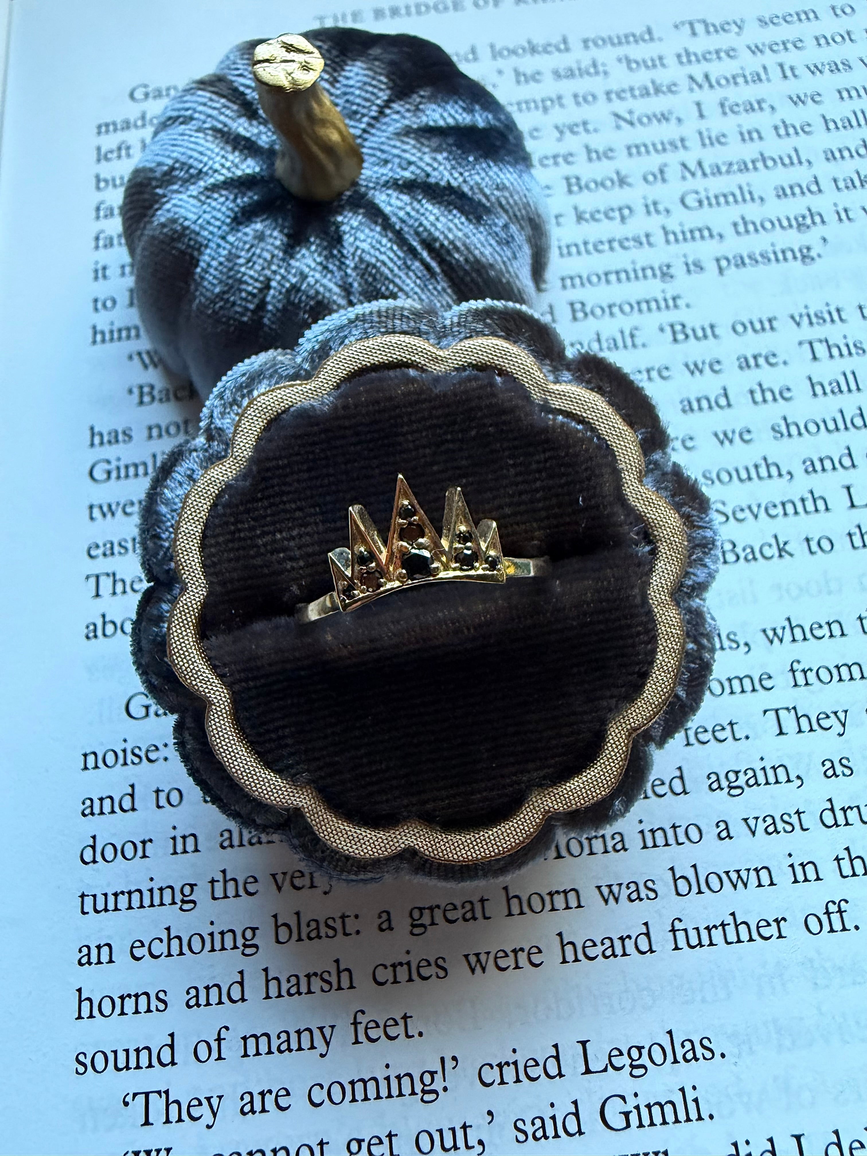 RTS 14k Spiked Black Diamond Band