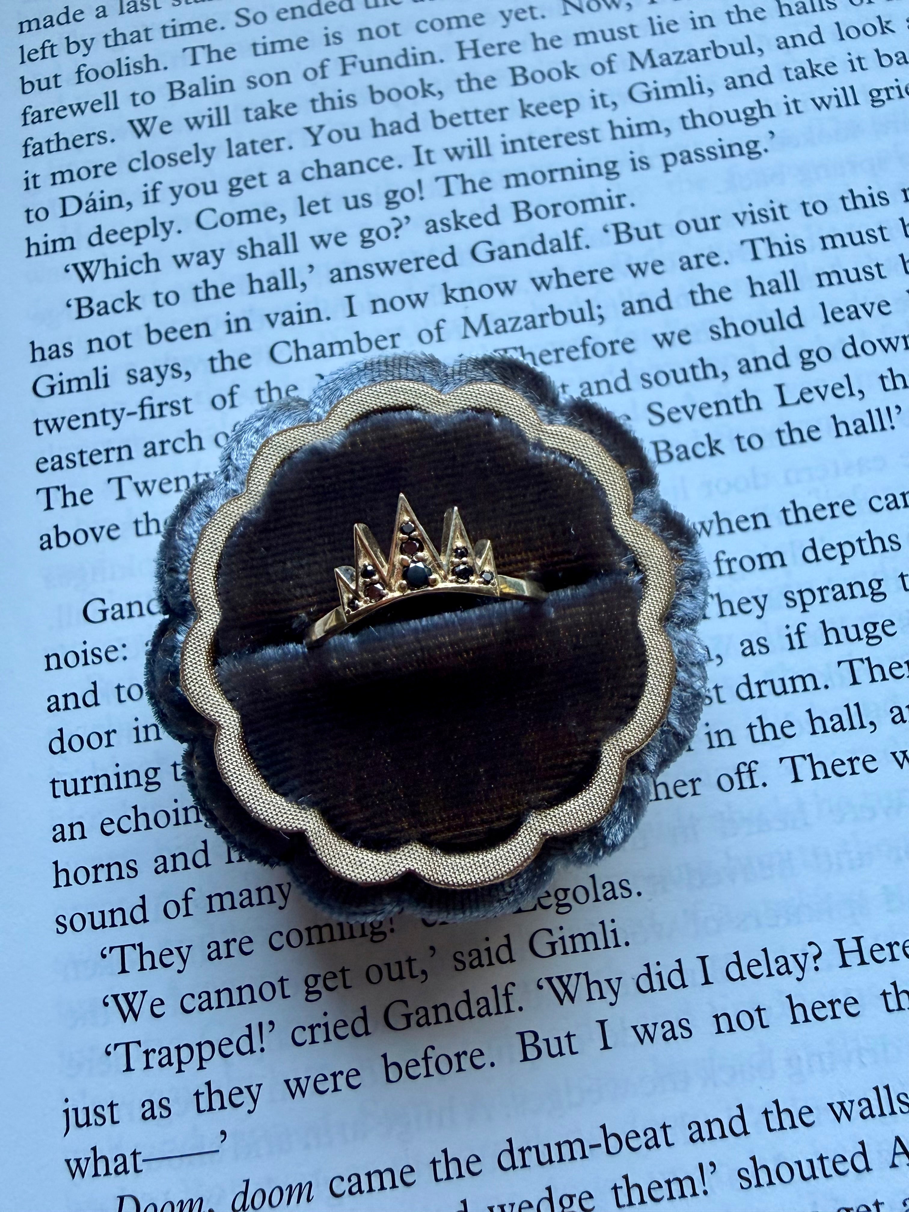 RTS 14k Spiked Black Diamond Band