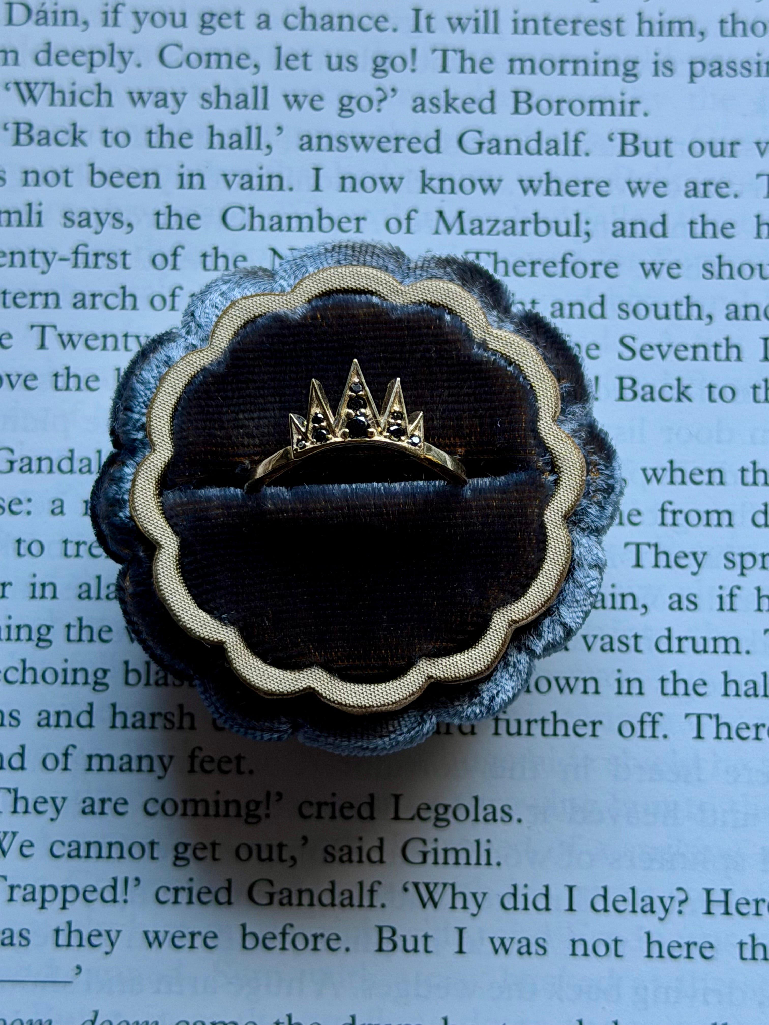 RTS 14k Spiked Black Diamond Band