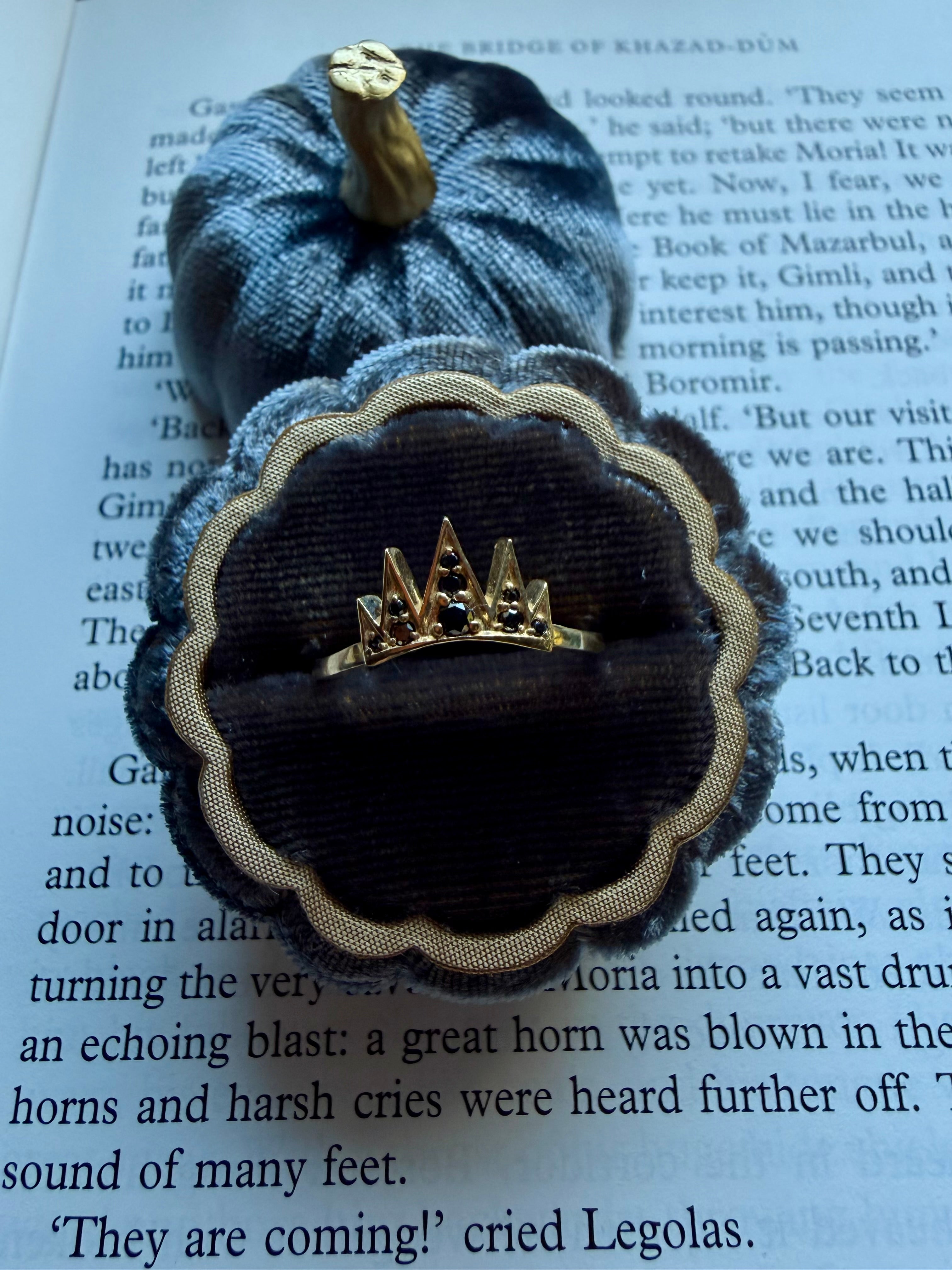 RTS 14k Spiked Black Diamond Band