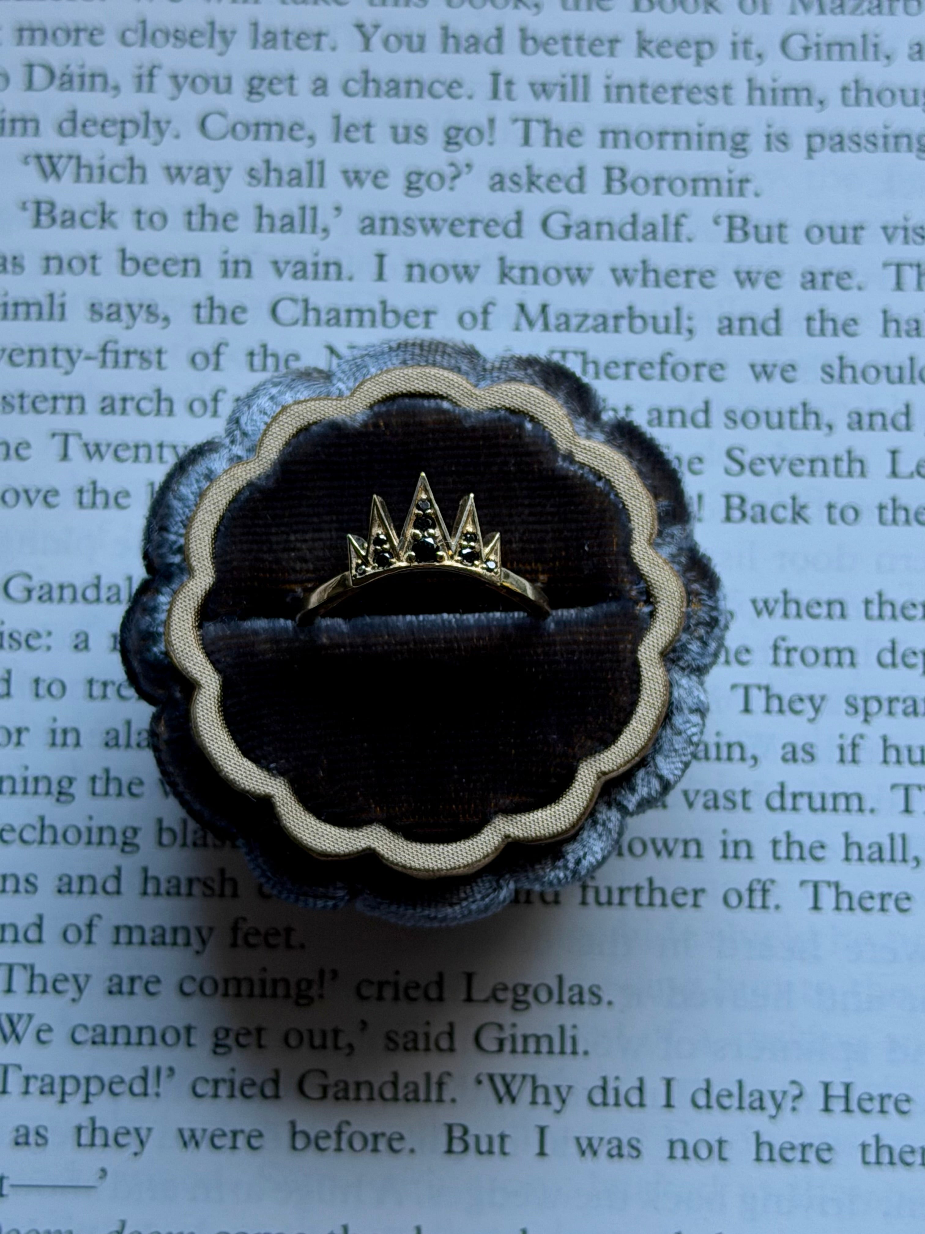 RTS 14k Spiked Black Diamond Band