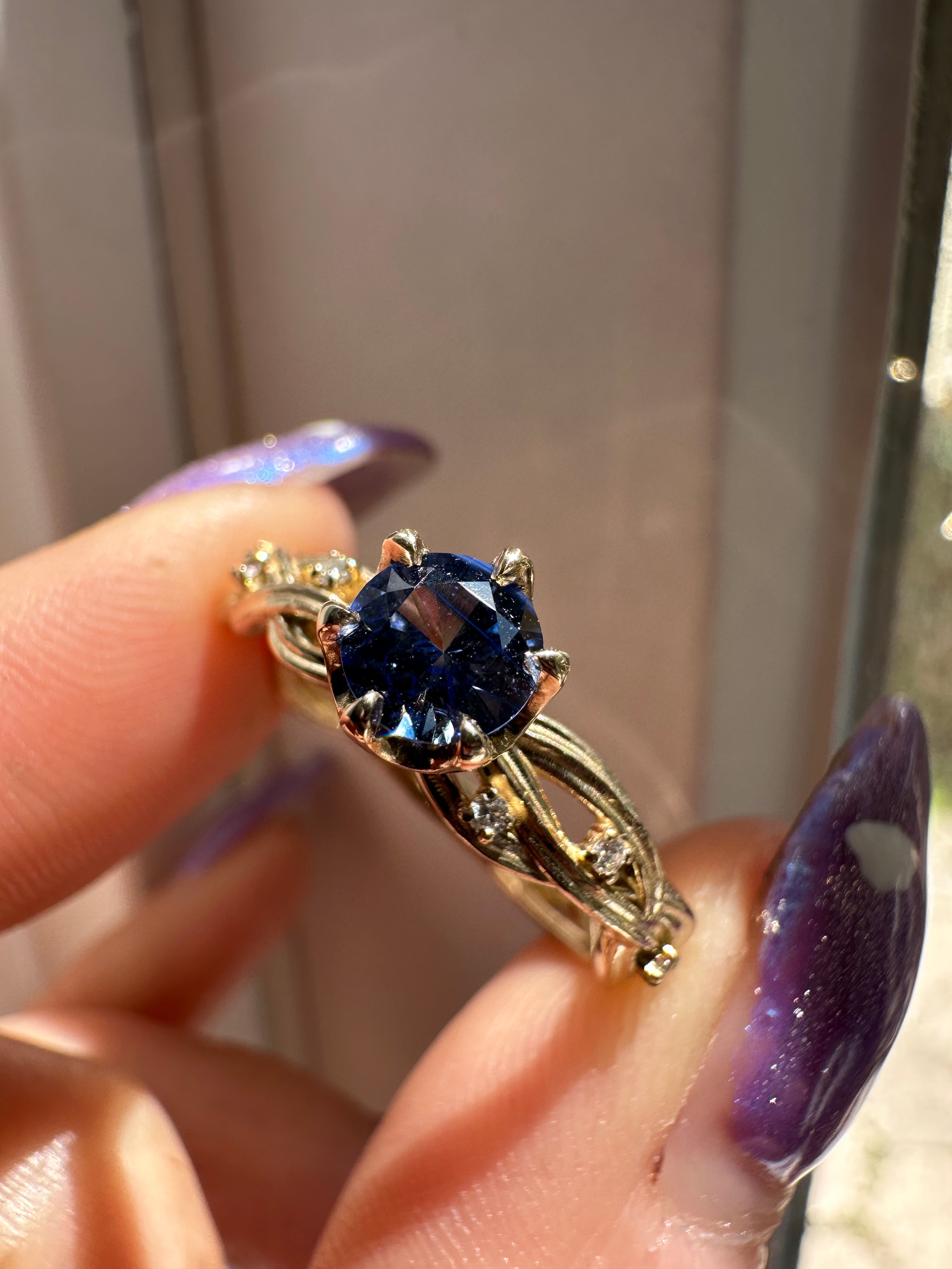 .56ct Sapphire Diamond Weaver 14k Gold