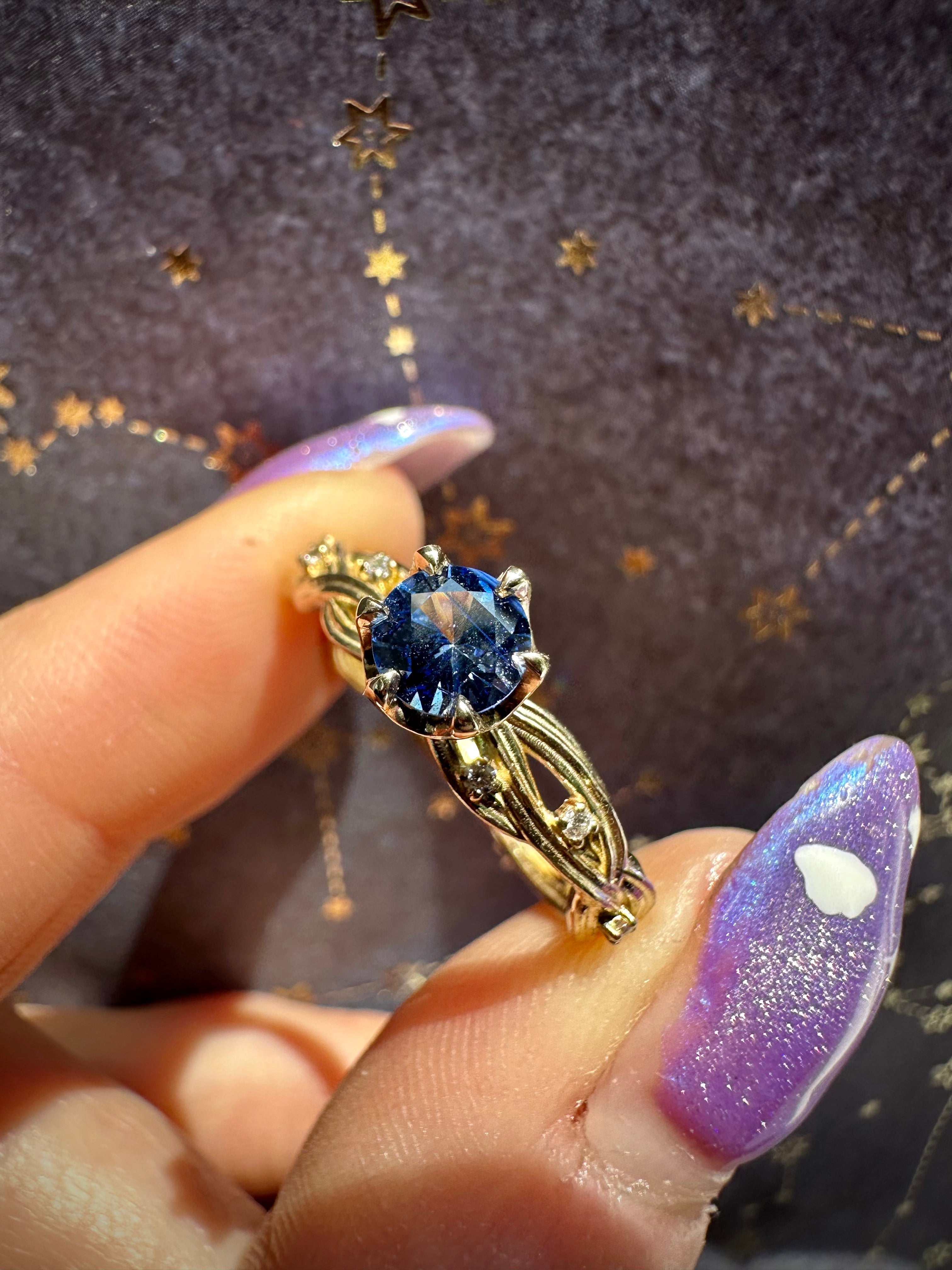 56ct Sapphire Diamond Weaver 14k Gold MAC Designs