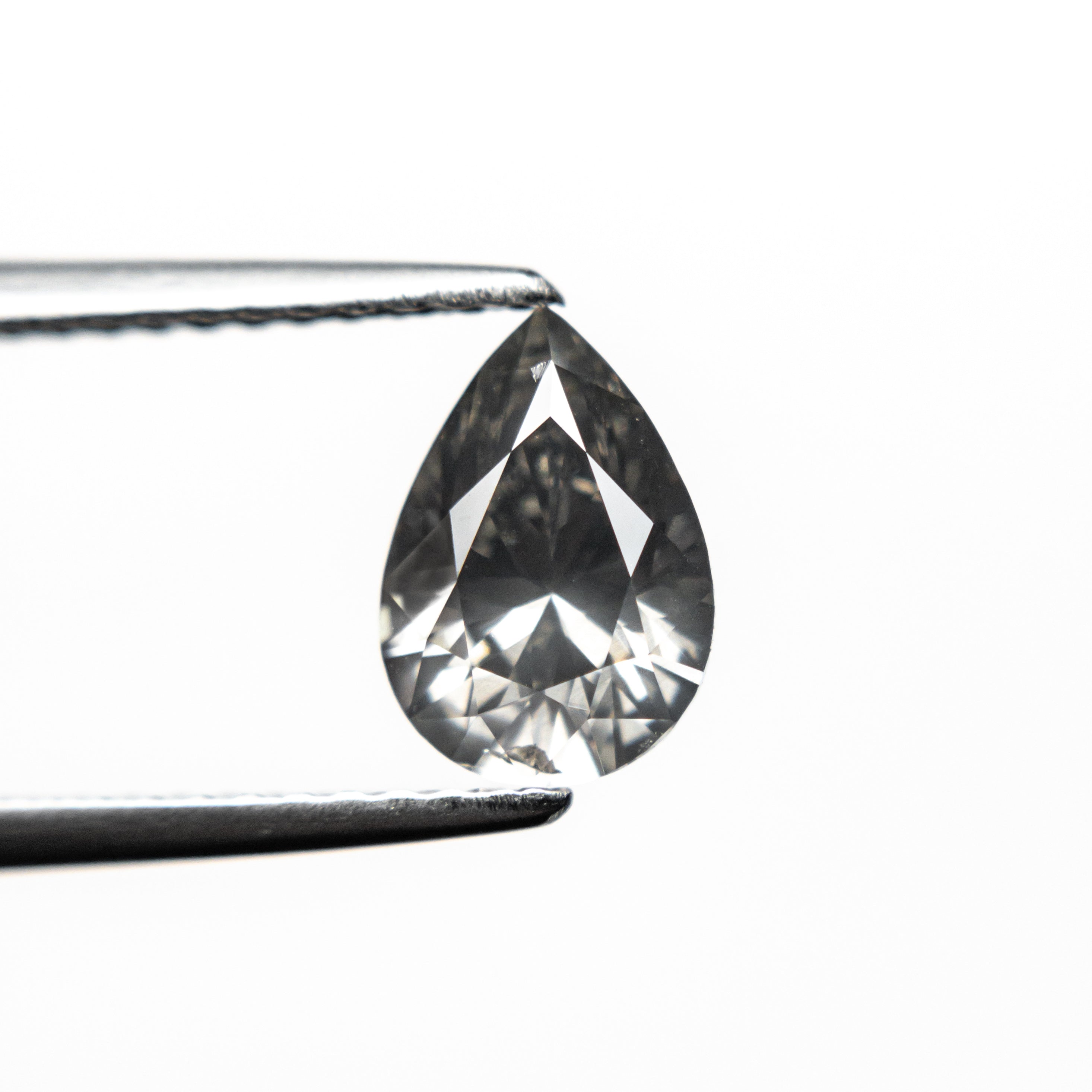 1.01ct 7.90x5.53x3.71mm GIA I1 Fancy Dark Grey Pear Brilliant 19544-01