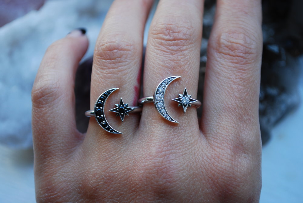 Moon + Star Ring