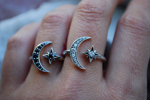 Moon + Star Ring