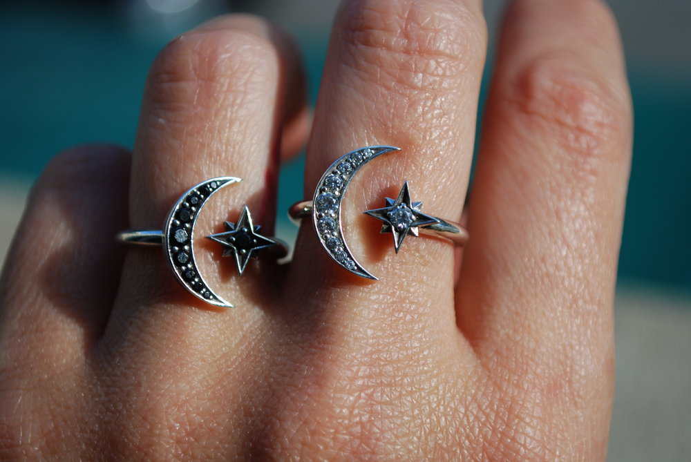 Moon + Star Ring