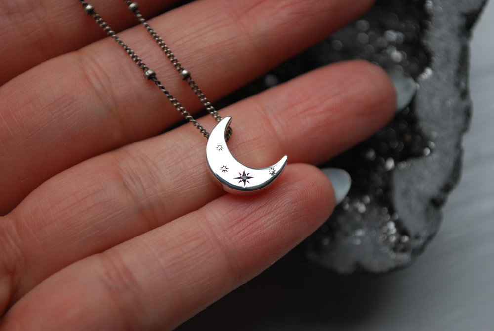 Engraved Crescent Moon