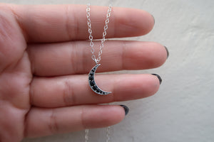 Diamond Pavé Crescent Moon