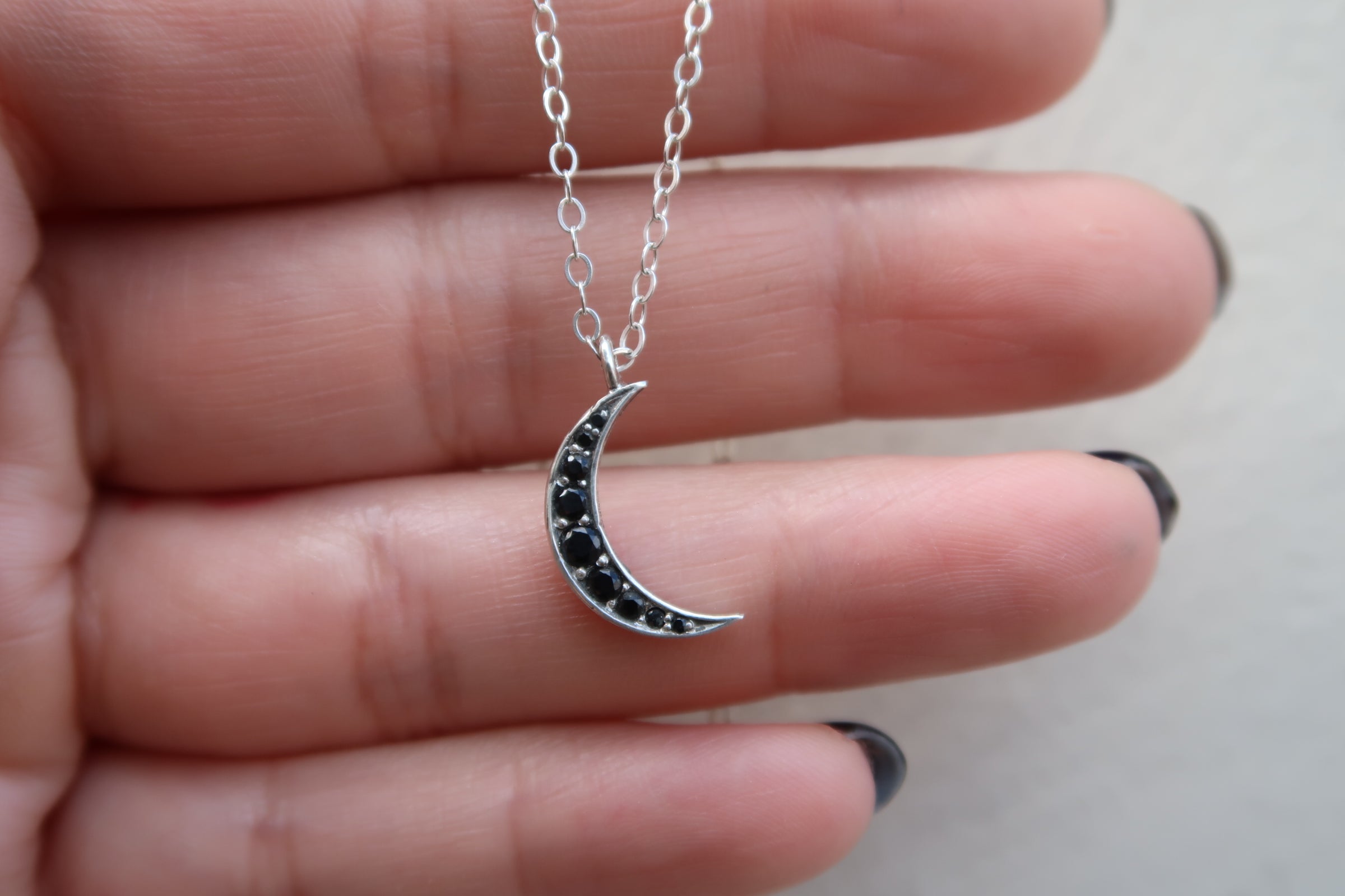 Diamond Pavé Crescent Moon