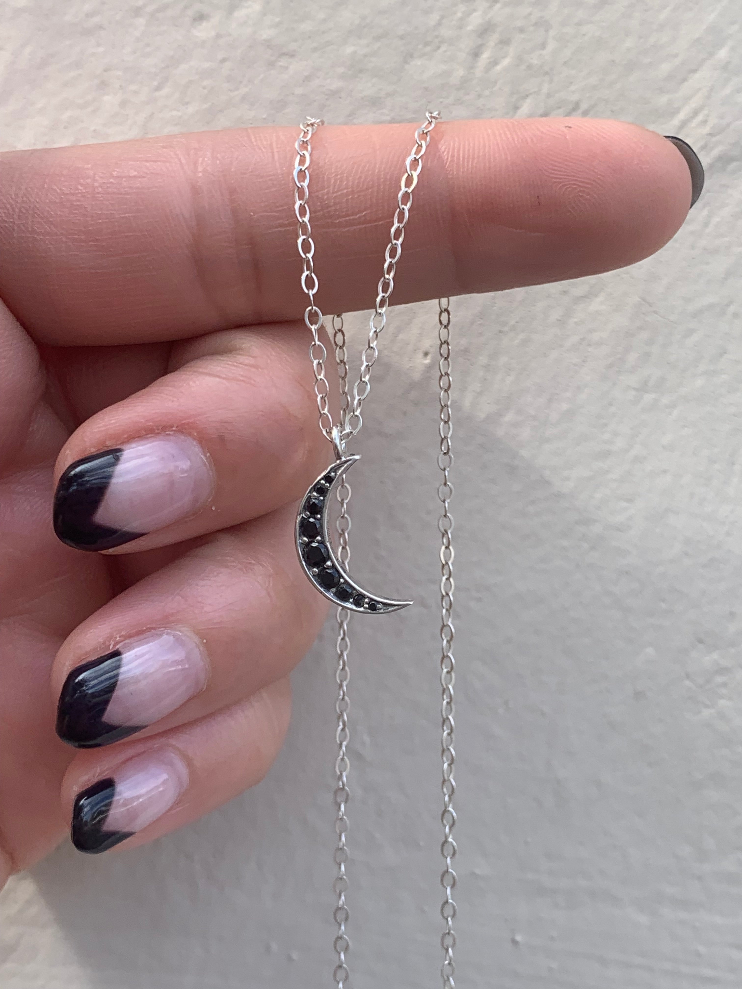 Diamond Pavé Crescent Moon