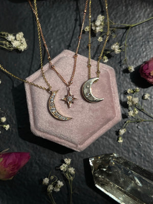 Diamond Pavé Crescent Moon