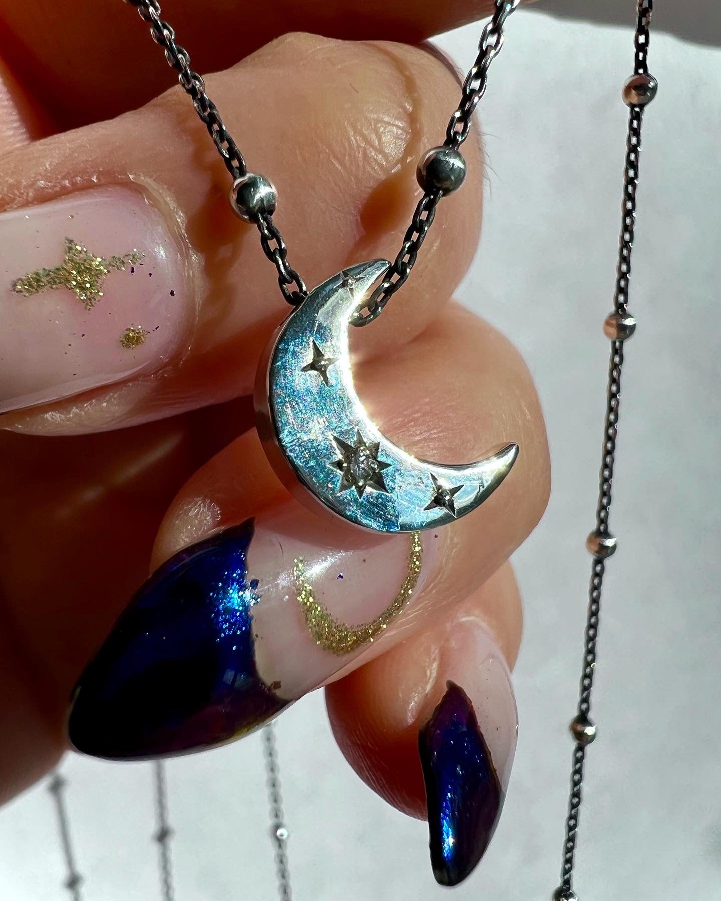 Engraved Crescent Moon