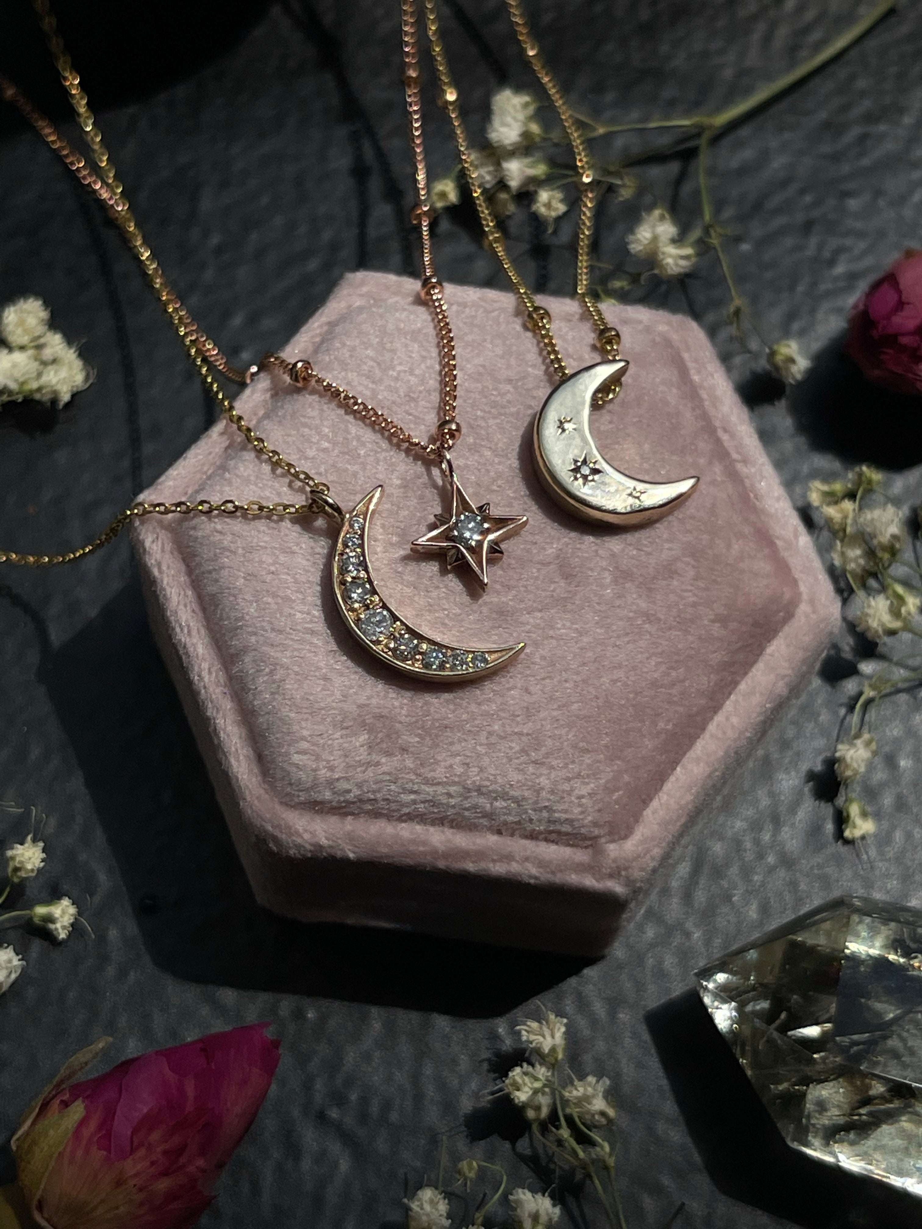 Engraved Crescent Moon