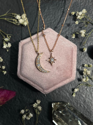 Diamond Pavé Crescent Moon