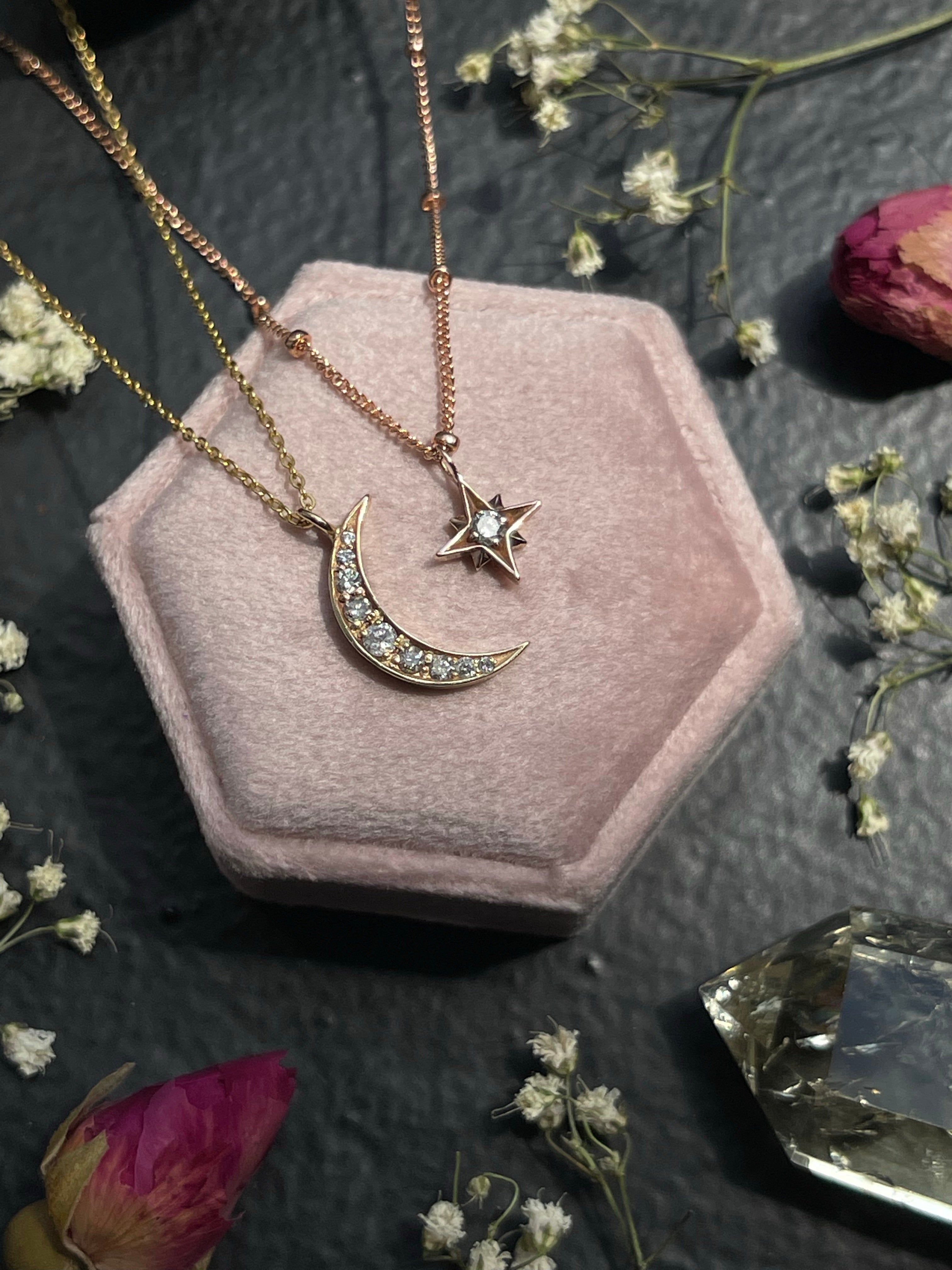 Diamond Pavé Crescent Moon