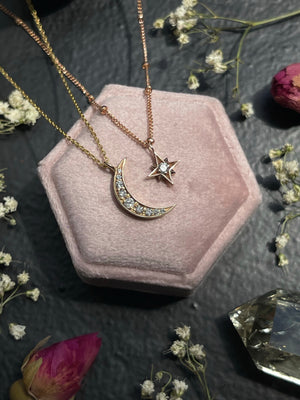 Diamond Pavé Crescent Moon