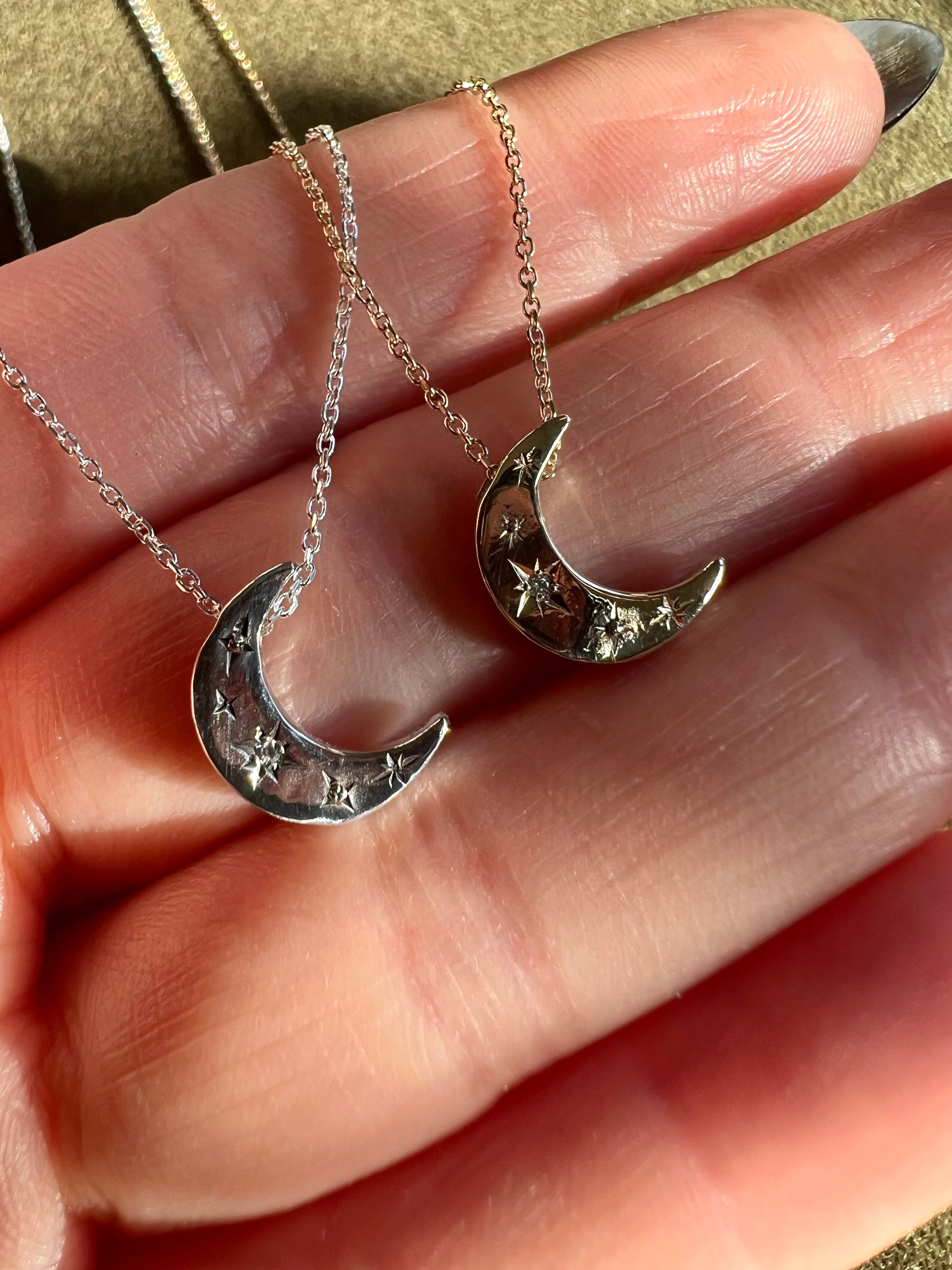 Engraved Crescent Moon