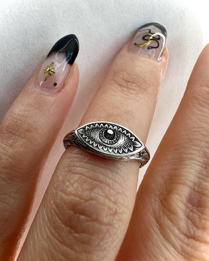 Hand-Engraved Eye Signet Ring