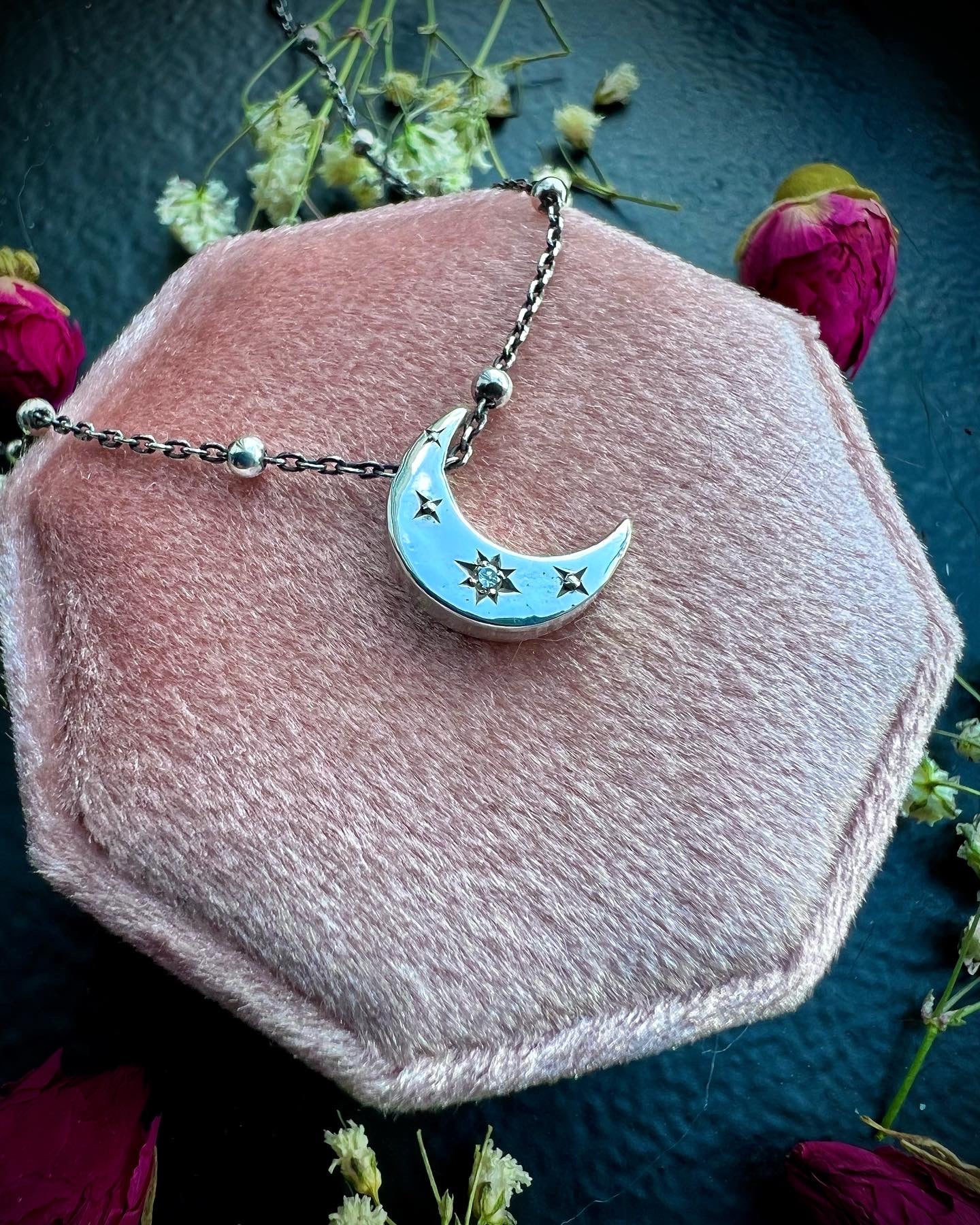 Engraved Crescent Moon