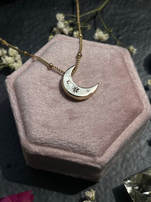 Engraved Crescent Moon